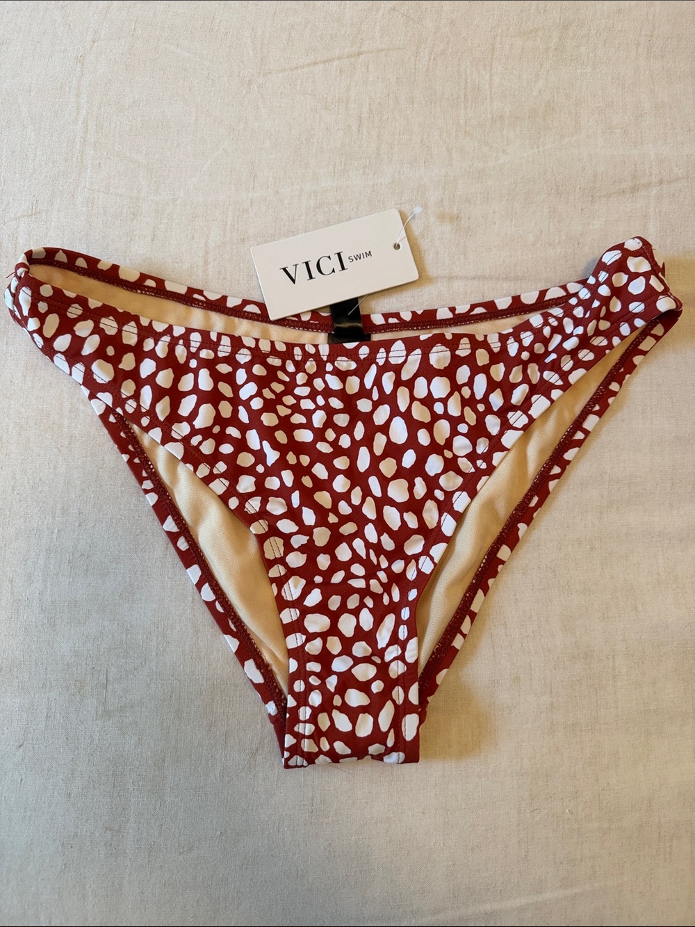 VICI Red & White Speckle High-Cut Bikini Bottom